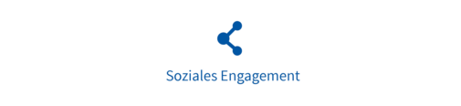 Ein Symbol mit dem Text „Soziales Engagement“