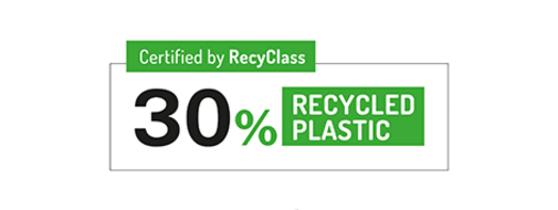 
			Shipping box made with 30% recycled plastic 